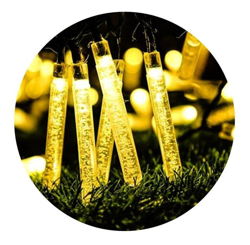 Imagen 1 de 9 de Palitos Led 100mm Guirnalda X40 Blanco Calido Pilas Estilo Nieve Hielo Navidad Decoracion Shox Palermo