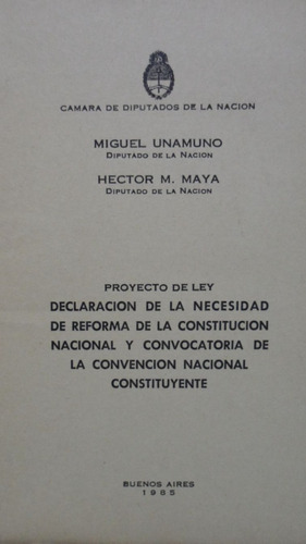 Proyecto De Ley Reforma De La Constitución  1985