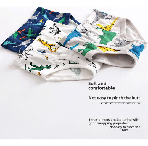 Calzoncillos De Algodón Con Estampado De Dinosaurios Para Ni