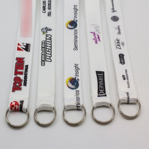 Imagen 3 de 10 de Cintas Llaveros Con Logo Full Color Argolla 45cm Pack 200u