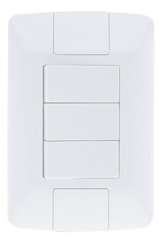 Placa 4x2 C/ 3 Interruptores Aria - Branco - Regulável