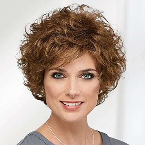 Pelucas - Beweig Short Brown Wigs For Women Fluffy Wavy Laye