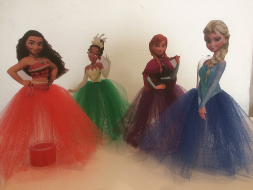 10 Tubetes Tule - Princesas Da Disney No Tule