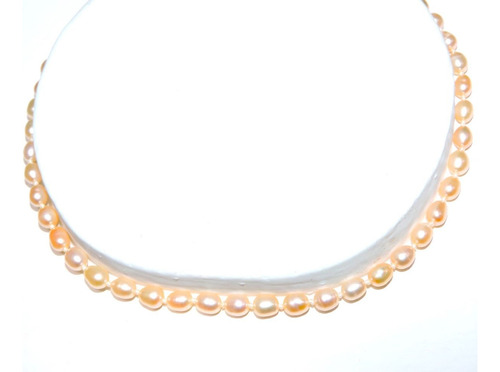 Collar Perla Cultivada Agua Dulce  Nude 6 - 7 Mm  43 Cm 