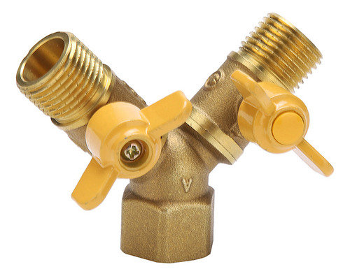 Conector De Doble Grifo G1/2 De Latón Para Riego De Jardín,