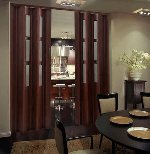 Puerta Plegadiza Pvc Mediovidrio Reforzada Abertura 0,95x2