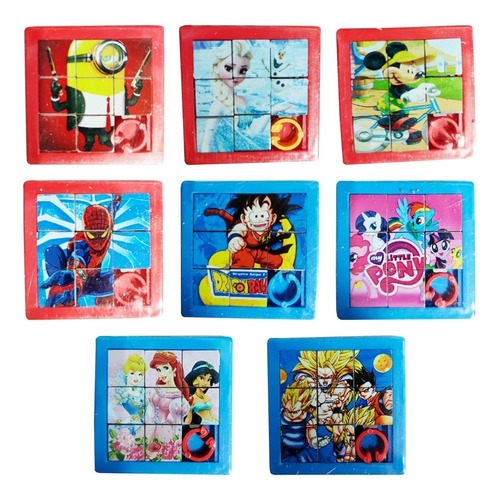 Puzzle Fichas Laberinto De Personajes Souvenir Piñata X 40