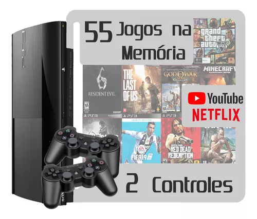 Console Playstation 3 Super Slim 250GB 2 Controles e 45 Jogos - Sony - Loja  Sport Games