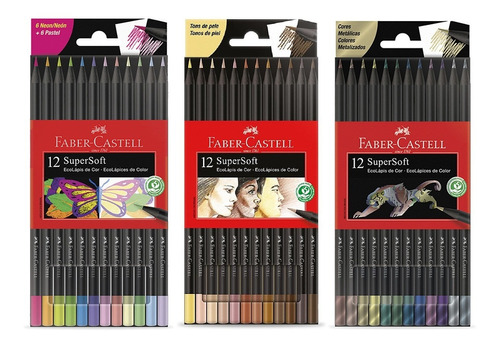 Set Faber Castell Set Supersoft Metal - Neon - Pastel Y Piel