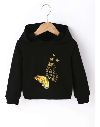 Sweter Negro Para Niña Con Mariposas Talla 4 Años