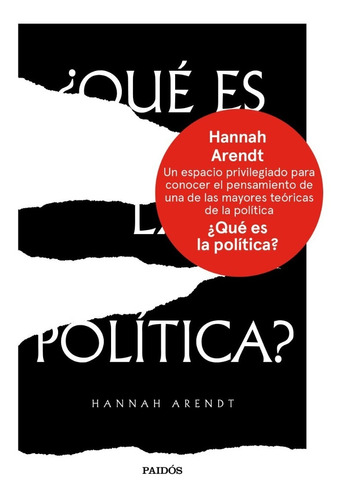 ¿que Es La Politica? - Hannah Arendt