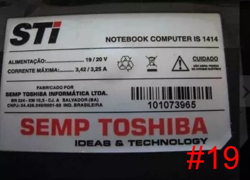 Botão Power Notebook Semp Toshiba Sti Is 1414 (Usado)