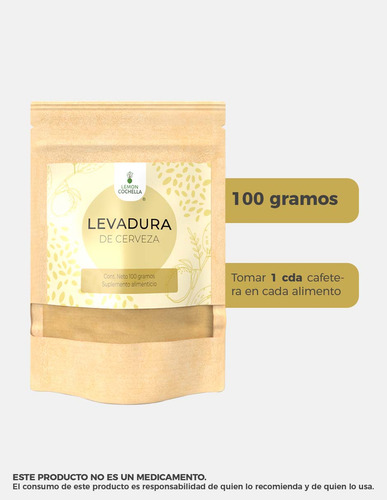 Levadura De Cerveza En Polvo 100 Grs Lemon Cochella