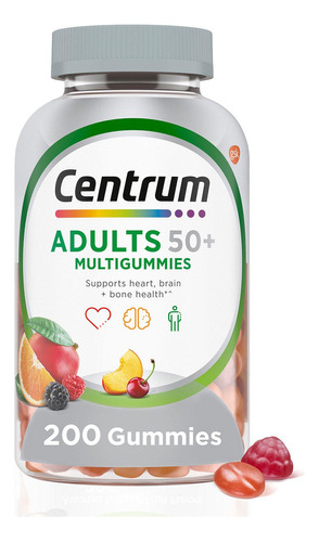 Centrum Adultos 50 + Multi Vitaminas 200 Gomitas Sabor Frutas