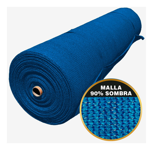 Malla Sombra Raschel 90% Por Rollo 4x15 M Azul