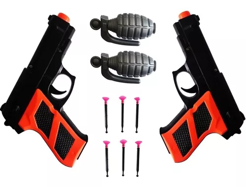 Kit 2 armas revolver de brinquedo infantil pistola para brincadeiras de  criança