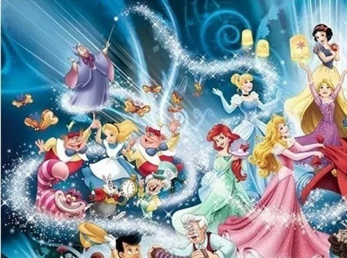 Pintura Diamante 5d Disney 40 X 30cm Kit Princesas Y Hadas