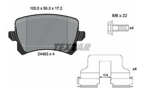 Imagen 6 de 11 de Juego Pastillas Traseras Vw Sharan Tiguan Passat Cc Textar