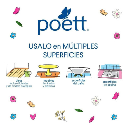 Limpiapisos Poett Alegra Tu Día 900 Ml Suavidad De Algodon