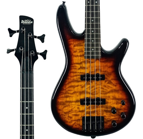 Contrabajo Ibanez Gsr 280qa Tys Active de 4 cuerdas Color Tys: amarillo transparente Sunburst Guía para la mano derecha