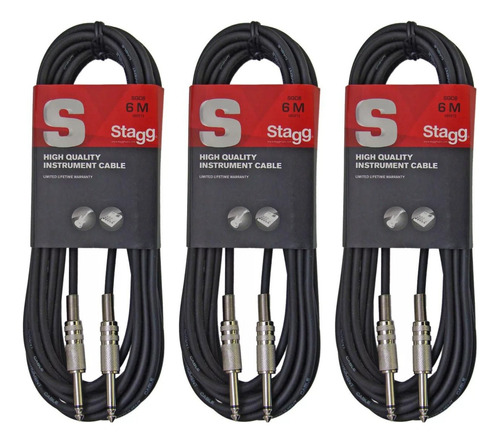 Cable Plug-plug 6 Metros Stagg Sgc6 Pack X3