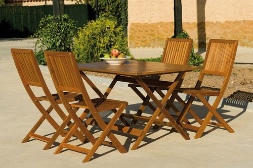 Imagen 3 de 3 de Silla Reposera De Madera Teka Plegable Exterior Jardin