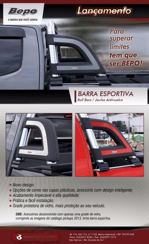 Imagen 2 de 5 de Barra Antivuelco Cromada Deportiva Bepo Brasil Hilux 2005+