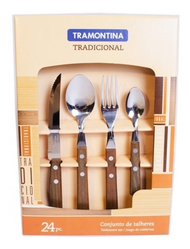 Cubiertos Tramontina Juego Set 24 Acero Inox Tradicional