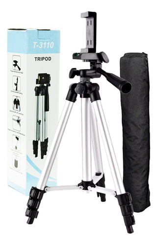 Trípode Plegable Metal Cámara Celular Profesional 1.03m Color Metalico