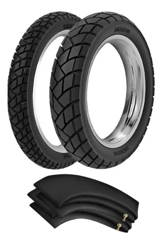 Par Pneu E Câmaras 90/90-18 E 2.75-18 R34 Titan Ybr 125 Fan
