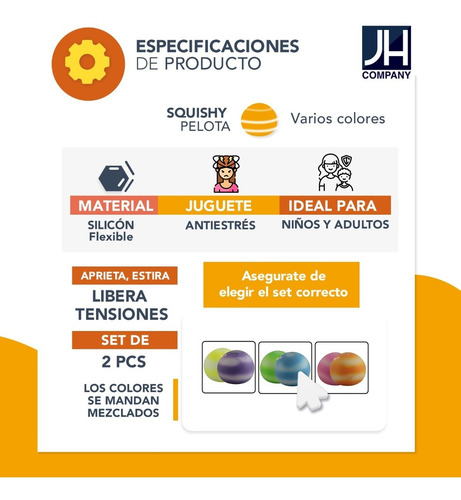 Imagen 9 de 10 de Set 2 Pcs Squishy Pelota Antiestres Apachurrar Juguete Z-17