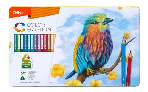 Lata Deli Lapices De  Colores Color Emotion X 36