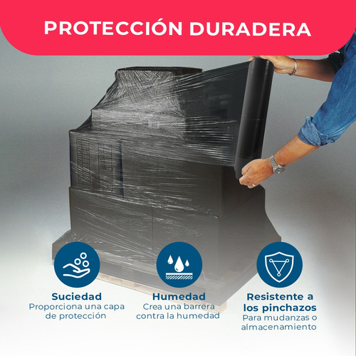 Film Stretch Negro 1,7kg (350m) - Pack Mayorista