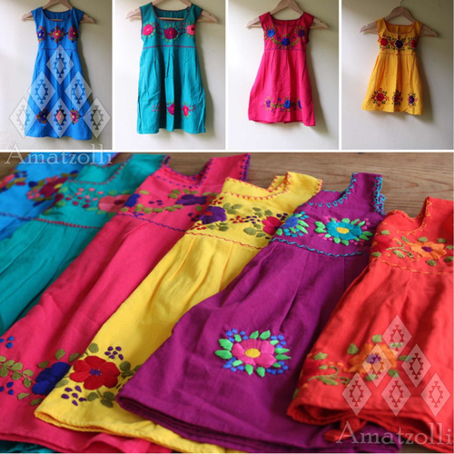 Surtido 6 Vestidos En Color Y Talla Artesanales Para Niña