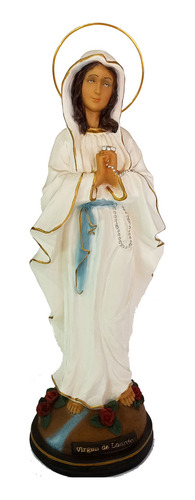 Imagen Religiosa - Virgen De Lourdes 40cm Bizcocho Ceramico