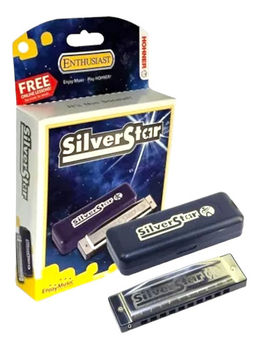 Armonica Diatonica Sol Hohner Silver Star G + Metodo Estuche