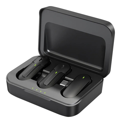 Imagen 2 de 12 de Microfono Inalambrico De Solapa Dual Usb Tipo C Con Estuche De Carga y Cancelacion de Ruido