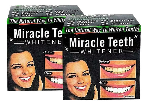 Blanqueador Miracle Teeth Whitener Natural No Daña 2x1