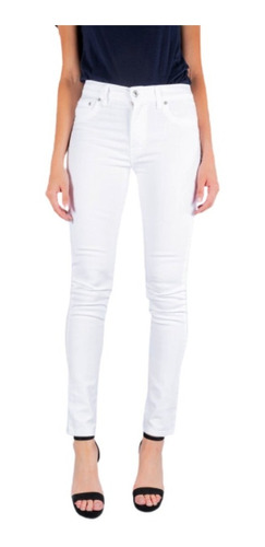 Imagen 1 de 10 de Oggi Jeans Blanco Para Dama Cintura Alta Entubado Passion
