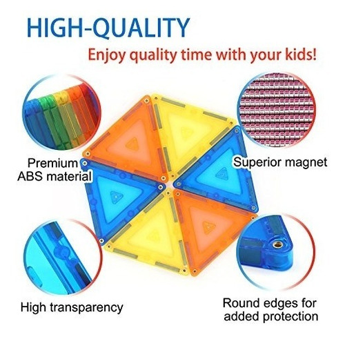 Imagen 5 de 5 de Cubo De Los Niños 60pcs Azulejos Magnéticos Set - Calidad Su