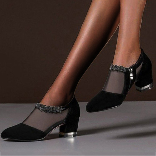 Zapatos De Mujer De Boca De Pescado Tacón Grueso Tacón Alto
