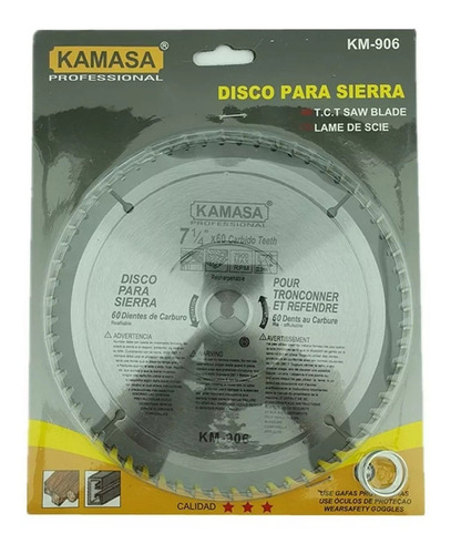 Disco Sierra Circular 7 1/4 60 Dientes Eje 22,2mm 20mm 16mm