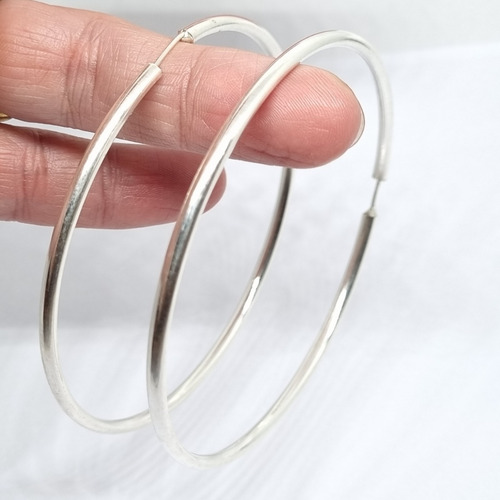Imagen 3 de 6 de Aros Plata Argolla 75mm 8,3 Grs