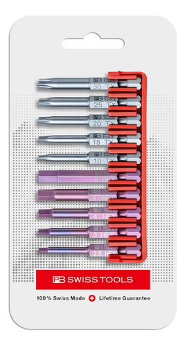Bloque De Brocas Hexagonales Torx T10-t30 Con Puntas Largas
