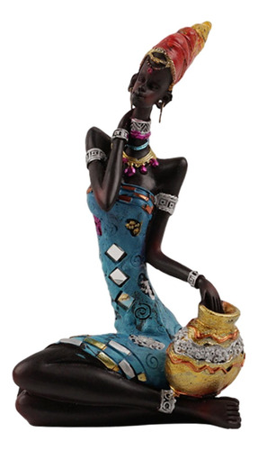Estatua De Mujer Tribal Africana, Escultura De Arte,