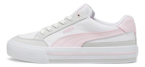 Tenis Puma Court Classic Vulc Fs Blanco Con Rosa Para Mujer