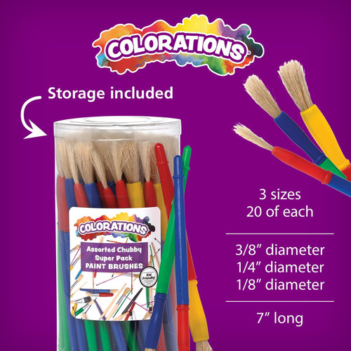 Colorations Surtido Chubby Brush Super Pack, Set De 60, 3 Ta