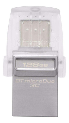 Memoria USB Kingston DataTraveler microDuo 3C DTDUO3C 128GB 3.1 Gen 1 plateado