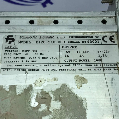 Moog E128-210-003 Fuente De Poder Ferrus Power Ltd
