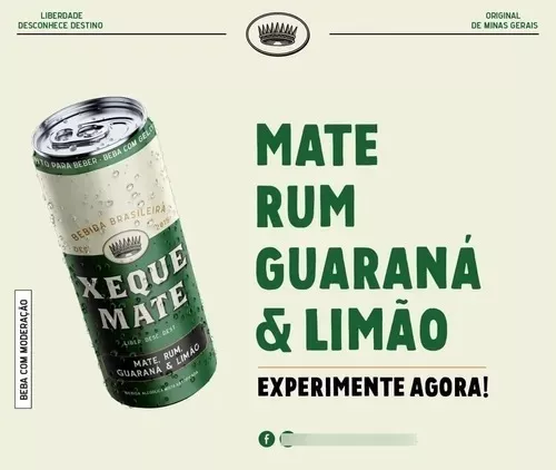 XEQUE MATE-Yerba mate/rum/guarana/lemon drink-310mL-MATE E RUM - XEQUE  M-Brazil